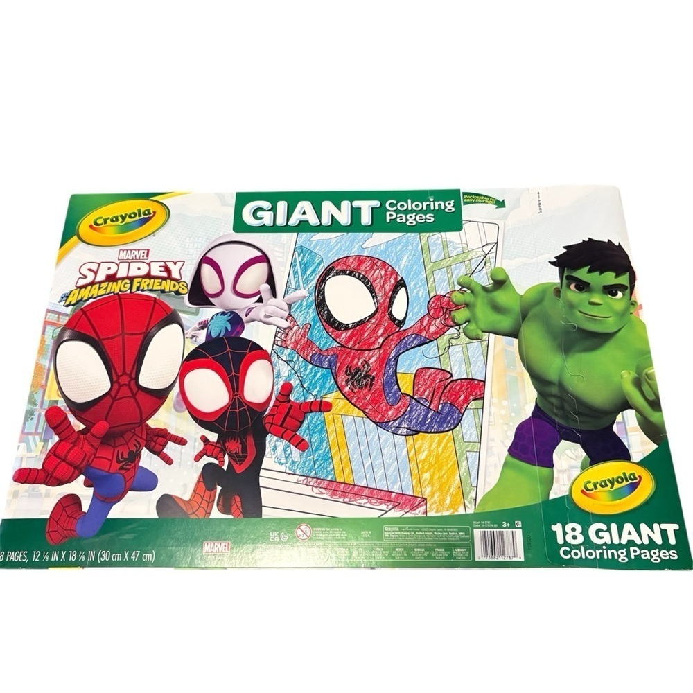 Crayola Marvel Giant Coloring Pages NEW Spidey Spiderman Hulk